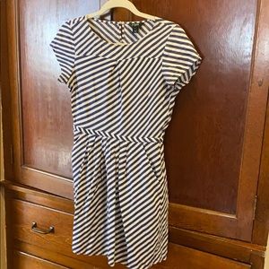 J Crew striped dress with pockets